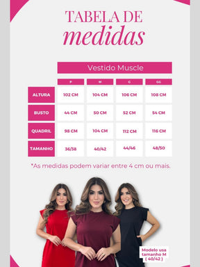 Vestido Feminino Muscle Tee 100% Algodão Premium Manga Curta Super Confortável
